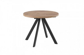 Стол раздвижной RONDO М-90, дуб велингтон/черный в Сургуте - surgut.mebel-tymen.ru | фото