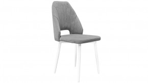 Стул «Капри» (конус Т2) Исп. 2 Белый муар, Велюр DREAM Grey (серый) в Сургуте - surgut.mebel-tymen.ru | фото