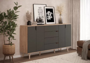 Тумба многофункциональная 6-56002 Дуб Крафт Табачный/Графит в Сургуте - surgut.mebel-tymen.ru | фото