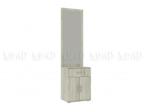 Тумба с зеркалом (600) Ева NEW Дуб Крафт Белый в Сургуте - surgut.mebel-tymen.ru | фото