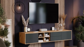 Тумба ТВ тип 5 Дуб Крафт золотой, Антрацит в Сургуте - surgut.mebel-tymen.ru | фото