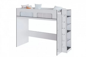 ТЭББИ Кровать-чердак (сп/м 900*2000мм), Белый-Графит серый (ЛАМЕЛИ) в Сургуте - surgut.mebel-tymen.ru | фото