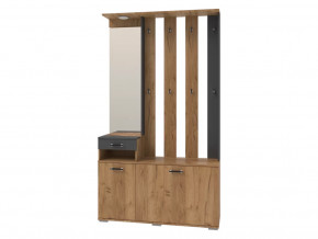 Вешалка с зеркалом Бостон Секция-7 Дуб Вотан/Антрацит в Сургуте - surgut.mebel-tymen.ru | фото