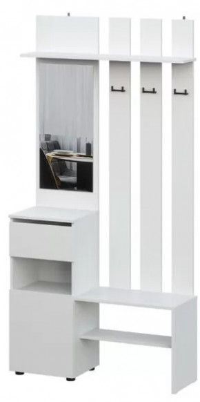 Вешалка с зеркалом Денвер SAFE Белый в Сургуте - surgut.mebel-tymen.ru | фото