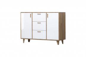 ЭГО К-2 Комод, дуб крафт золотой/белый глянец Диал в Сургуте - surgut.mebel-tymen.ru | фото